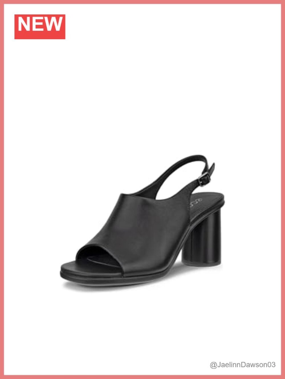 ECCO Sculpted Alba 65 Slingback Block Heel Sandals, Black Leather Platform Heels